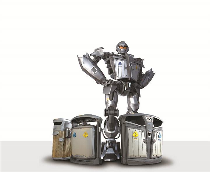 供应变形金刚垃圾桶/德澜仕垃圾桶/陕西分类果皮箱厂家